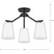 Vertex 3 Light 18 inch Matte Black Convertible Chandelier Ceiling Light