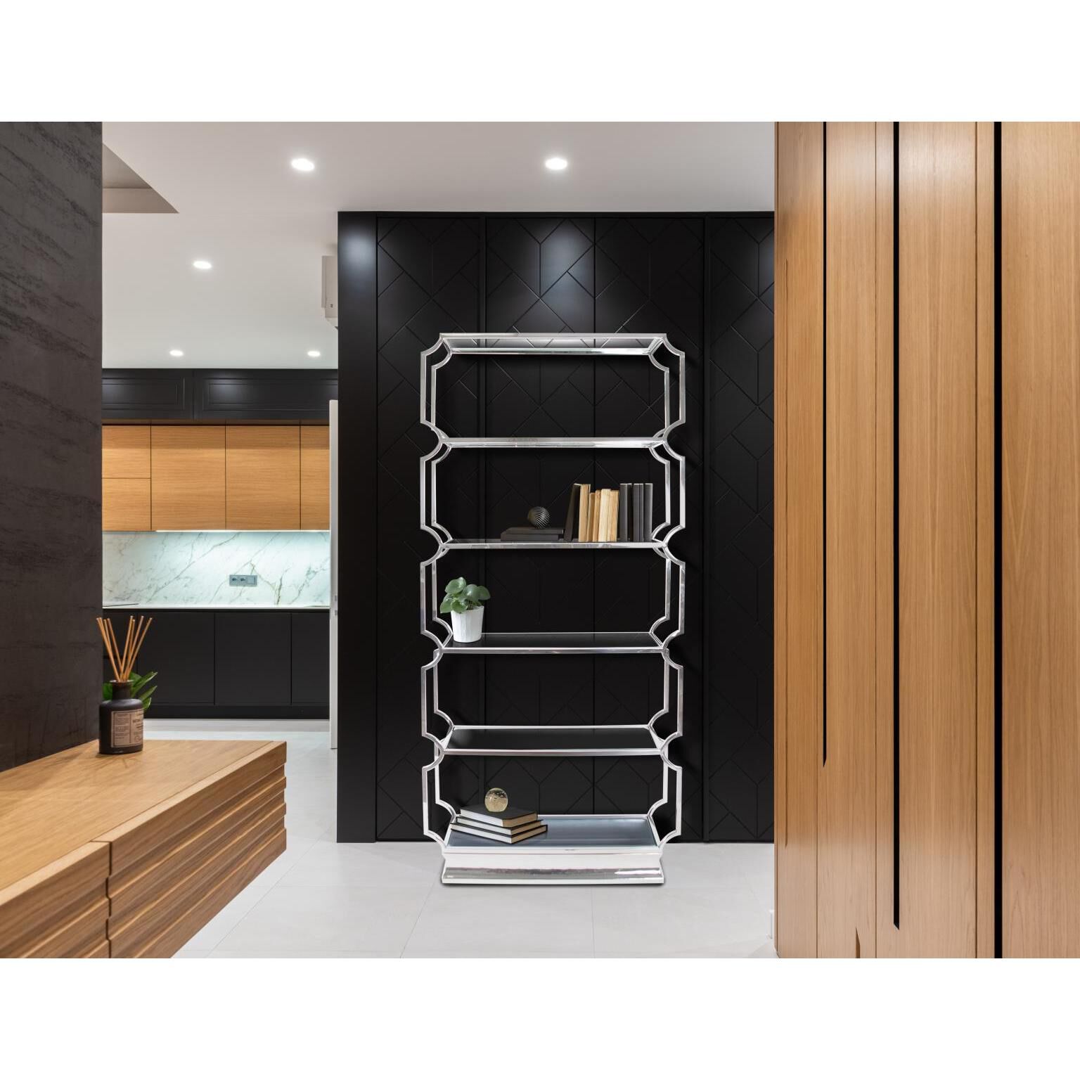 Scola 90.5 X 43.5 inch Silver Etagere