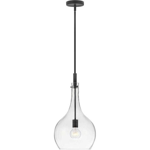 Ziggy 1 Light 12 inch Black Indoor Pendant Ceiling Light in Clear