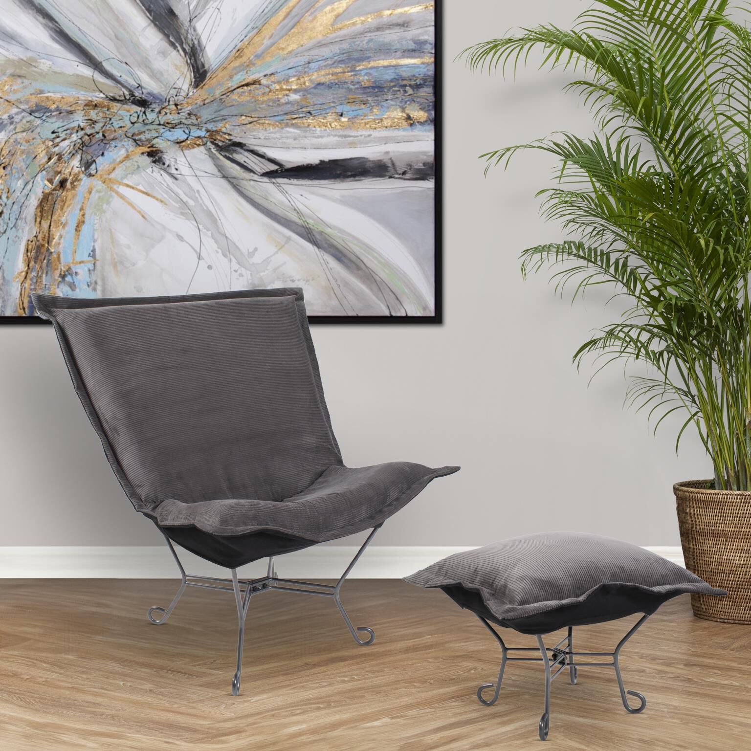 Pana Charcoal Chair Cover & Cushion