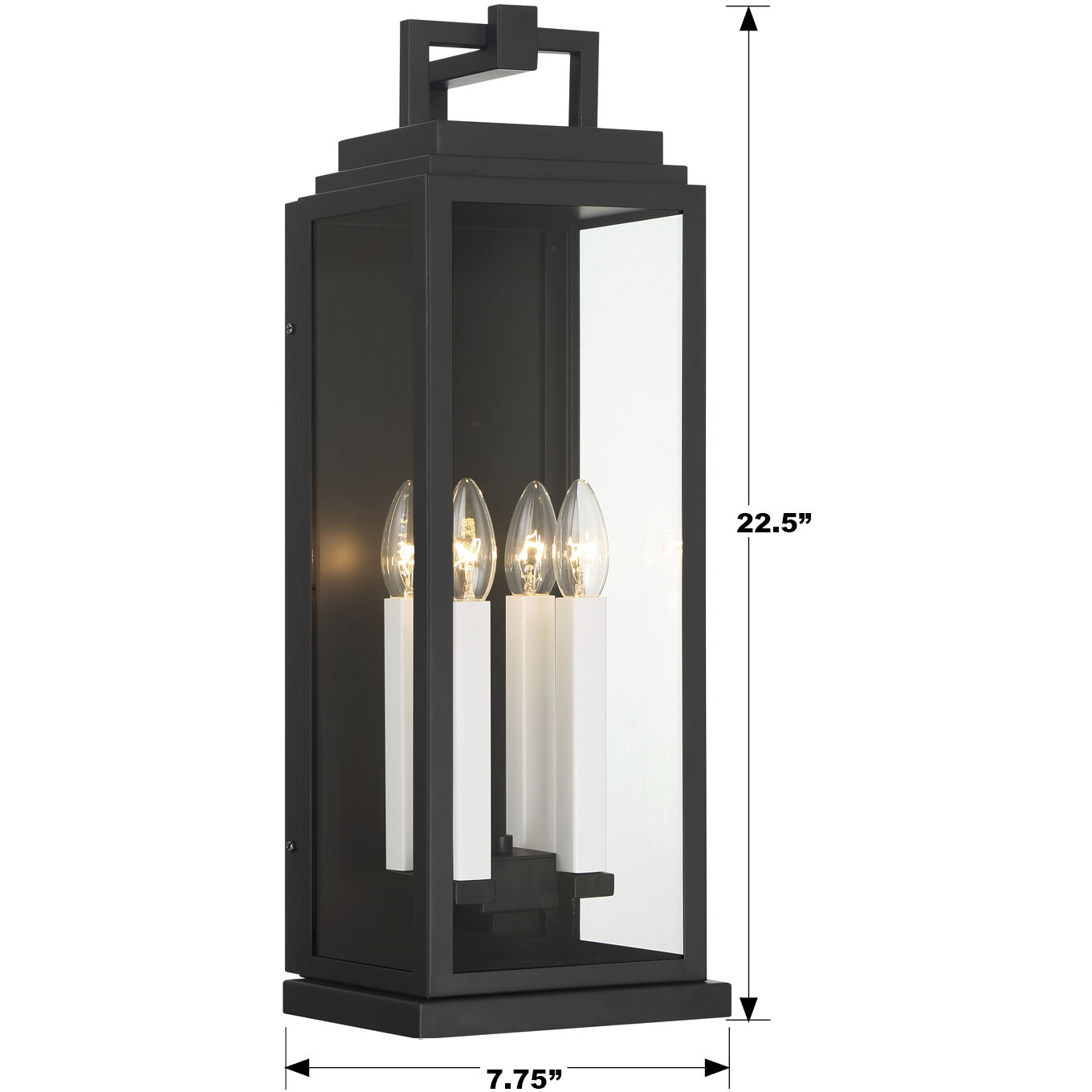 Aspen 4 Light 22.5 inch Matte Black Outdoor Sconce