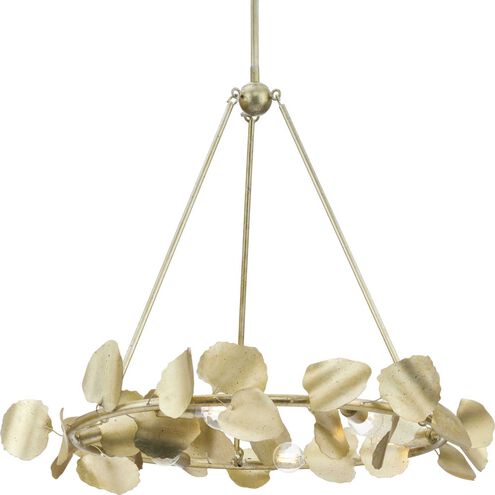 Laurel 6 Light 28 inch Gilded Silver Chandelier Ceiling Light, Design Series