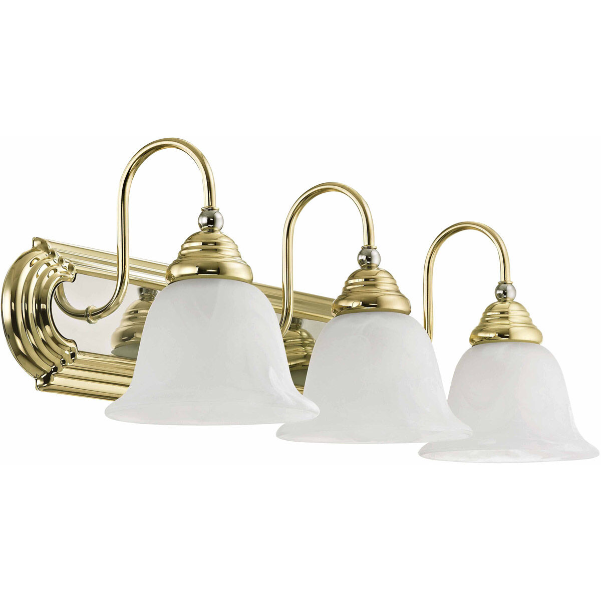 Belmont 3 Light 24 inch Polished Brass & Polished Chrome Bath Vanity Wall Light in Polished Brass and Chrome