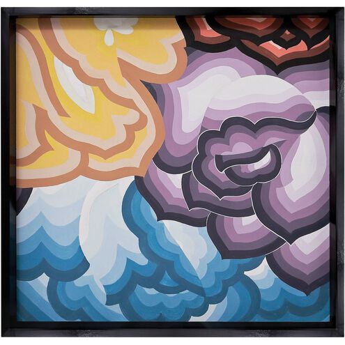 Origami Flowers Multicolor with Black Framed Wall Art