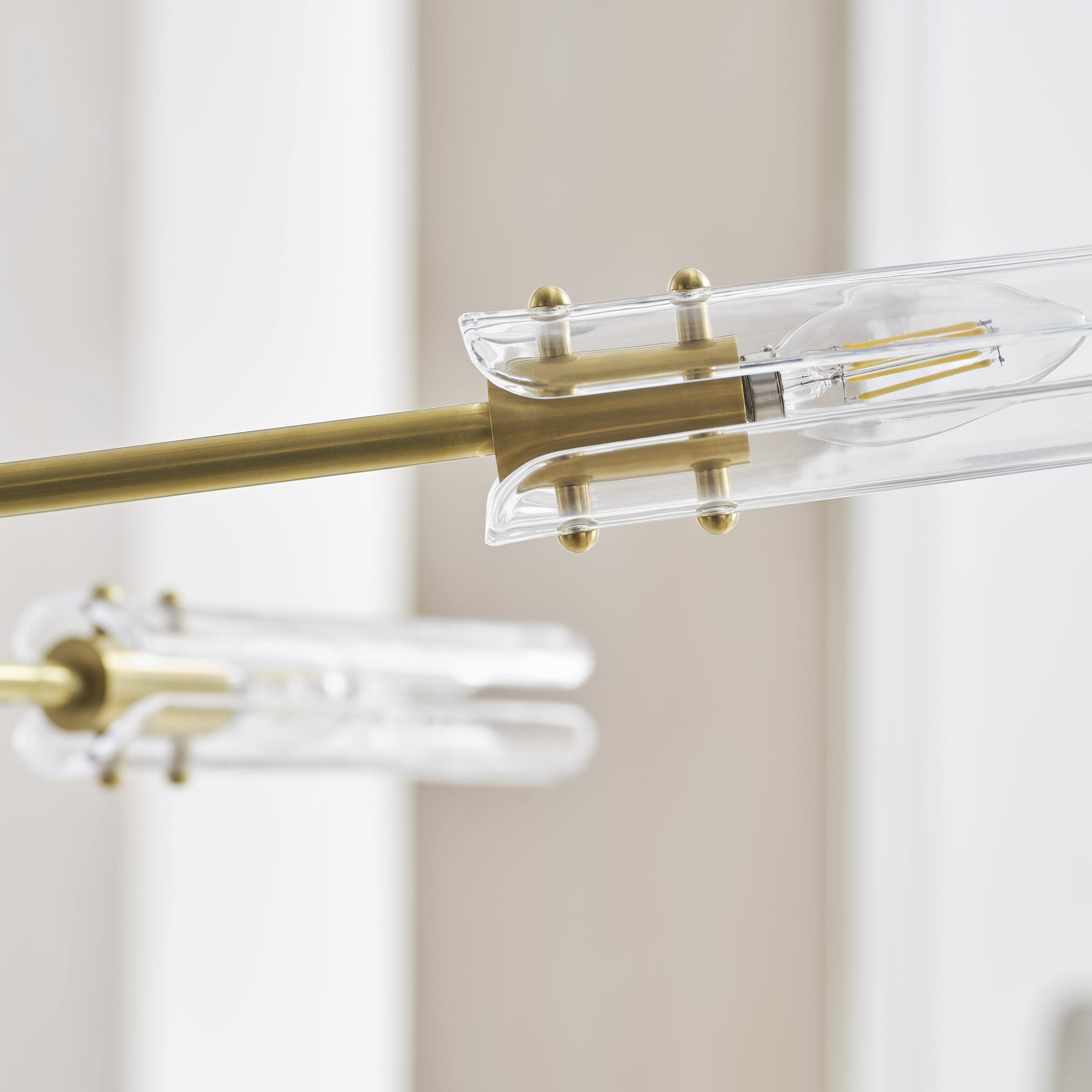 AERIN Casoria LED 45.75 inch Hand-Rubbed Antique Brass Radial Chandelier Ceiling Light, XL