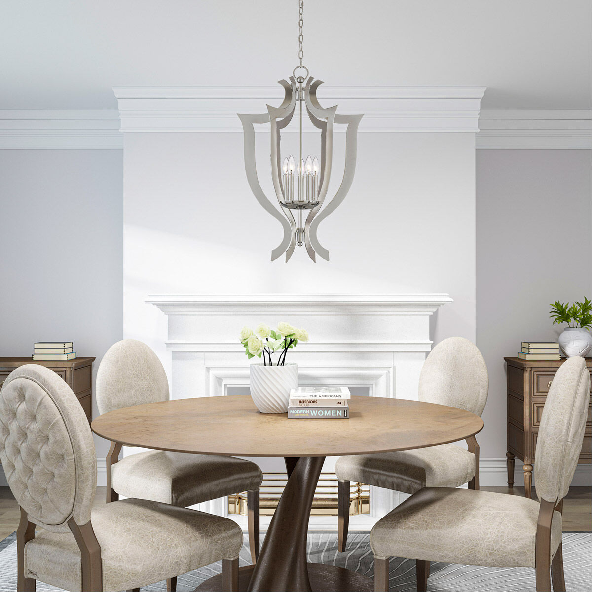 Aldrich 5 Light 21 inch Polished Chrome Lantern Chandelier Ceiling Light