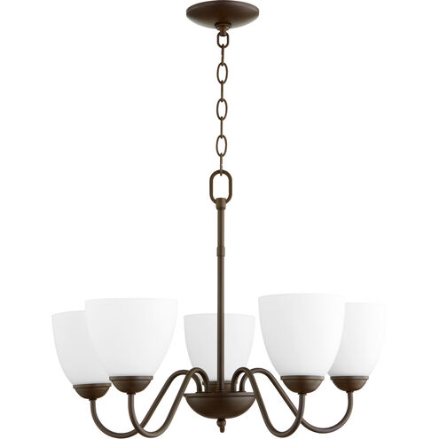 Fort Worth 5 Light 23 inch Oiled Bronze Chandelier Ceiling Light, Quorum Home