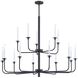 Lexington Green 15 Light 46 inch Matte Black Chandelier Ceiling Light