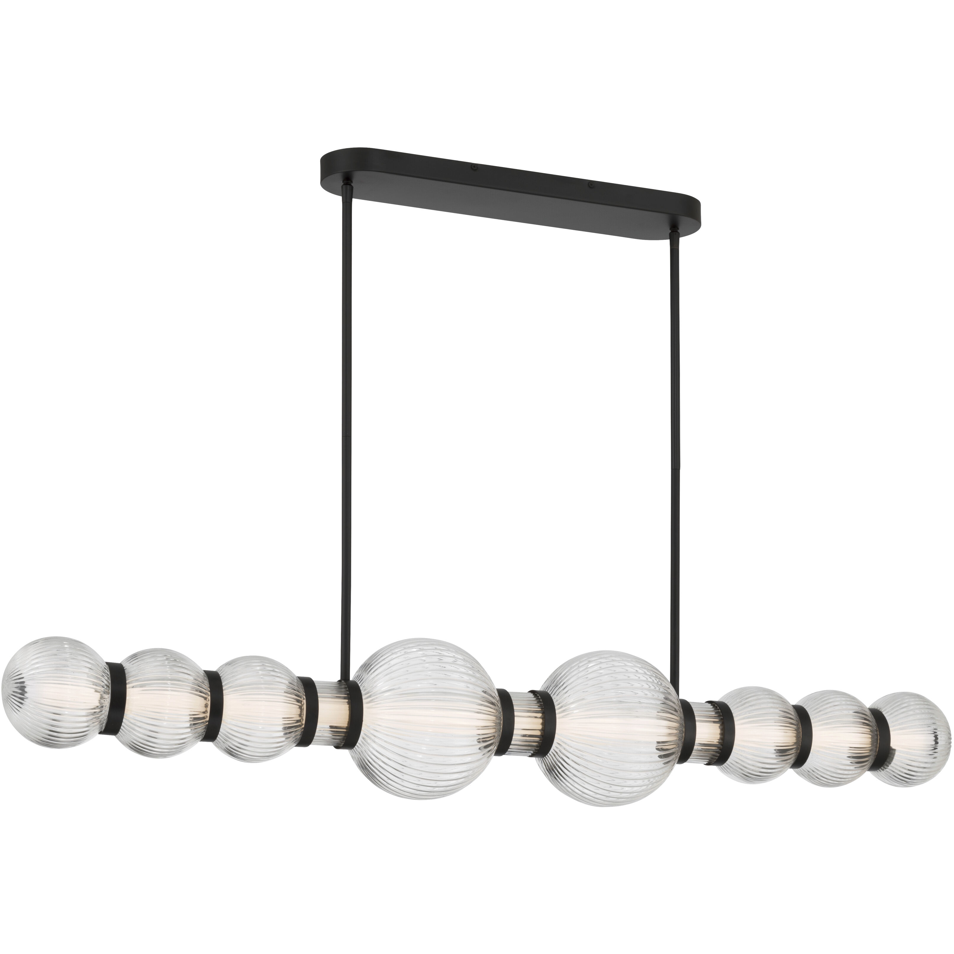 Cordel LED 50.25 inch Dark Matte Black Linear Chandelier Ceiling Light