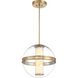 Divinely LED 16.75 inch Celeste Brass Pendant Ceiling Light