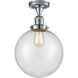 Franklin Restoration X-Large Beacon LED 10 inch Polished Chrome Semi-Flush Mount Ceiling Light in Seedy Glass, Franklin Restoration