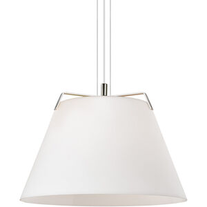 Sean Lavin Devin 1 Light 19 inch Polished Nickel/White Pendant Ceiling Light in Incandescent
