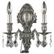 Monarch 2 Light 10 inch Pewter Wall Sconce Wall Light in Clear, Royal Cut