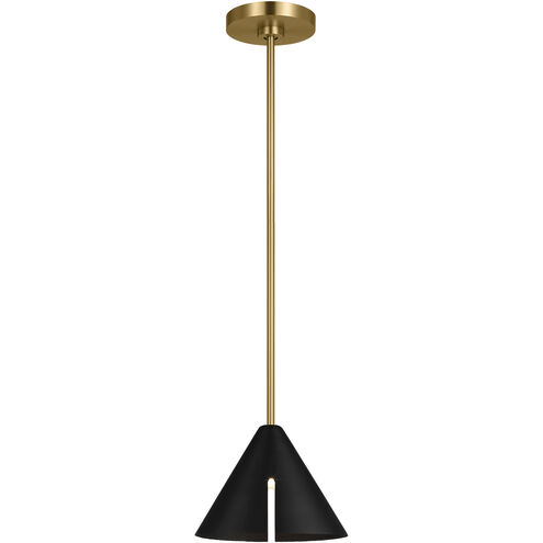 Kelly by Kelly Wearstler Cambre 1 Light 4.25 inch Midnight Black and Burnished Brass Pendant Ceiling Light in Midnight Black / Burnished Brass