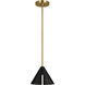 Kelly by Kelly Wearstler Cambre 1 Light 4.25 inch Midnight Black and Burnished Brass Pendant Ceiling Light in Midnight Black / Burnished Brass