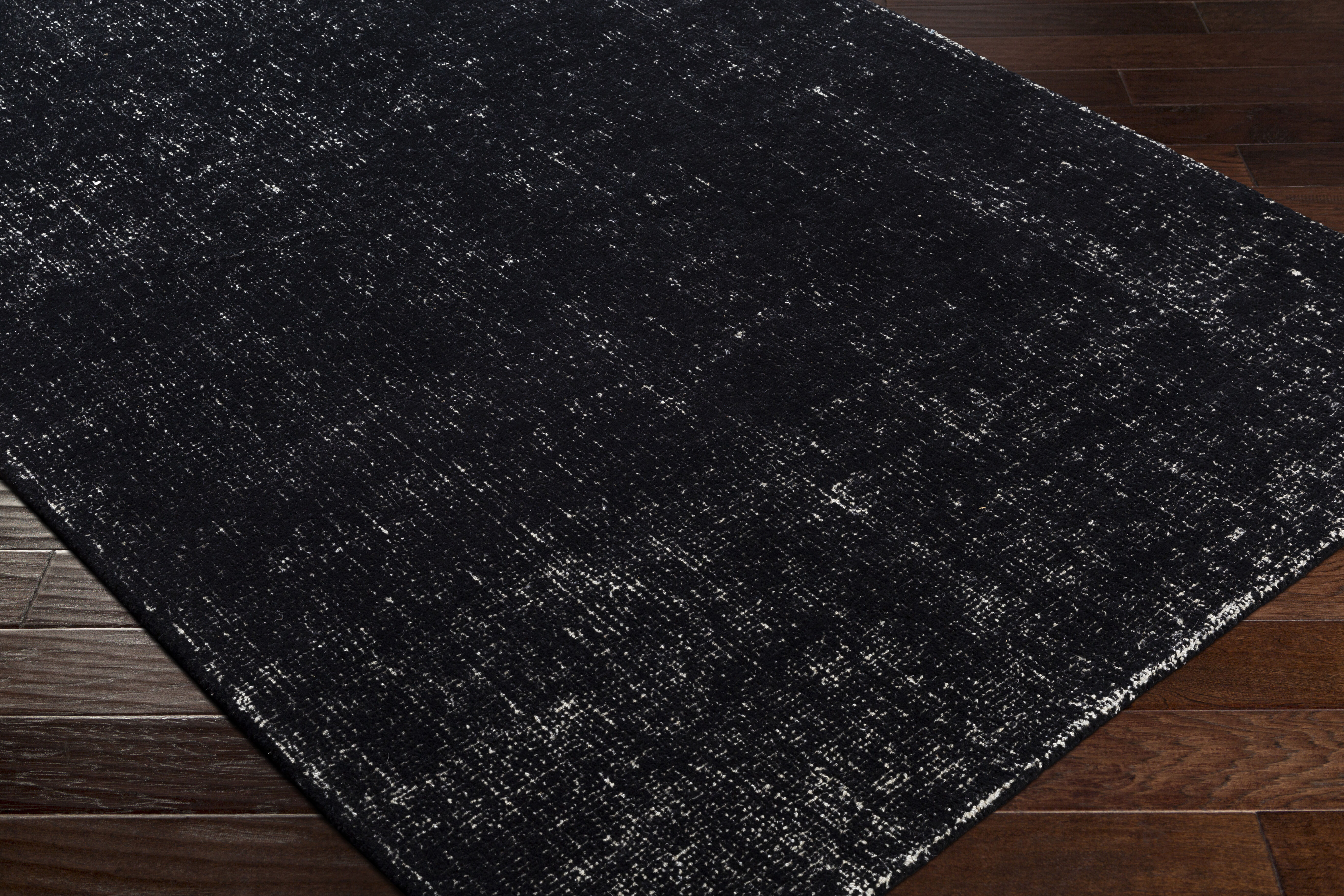Messina 120 X 96 inch Black/White Handmade Rug in 8 x 10, Rectangle