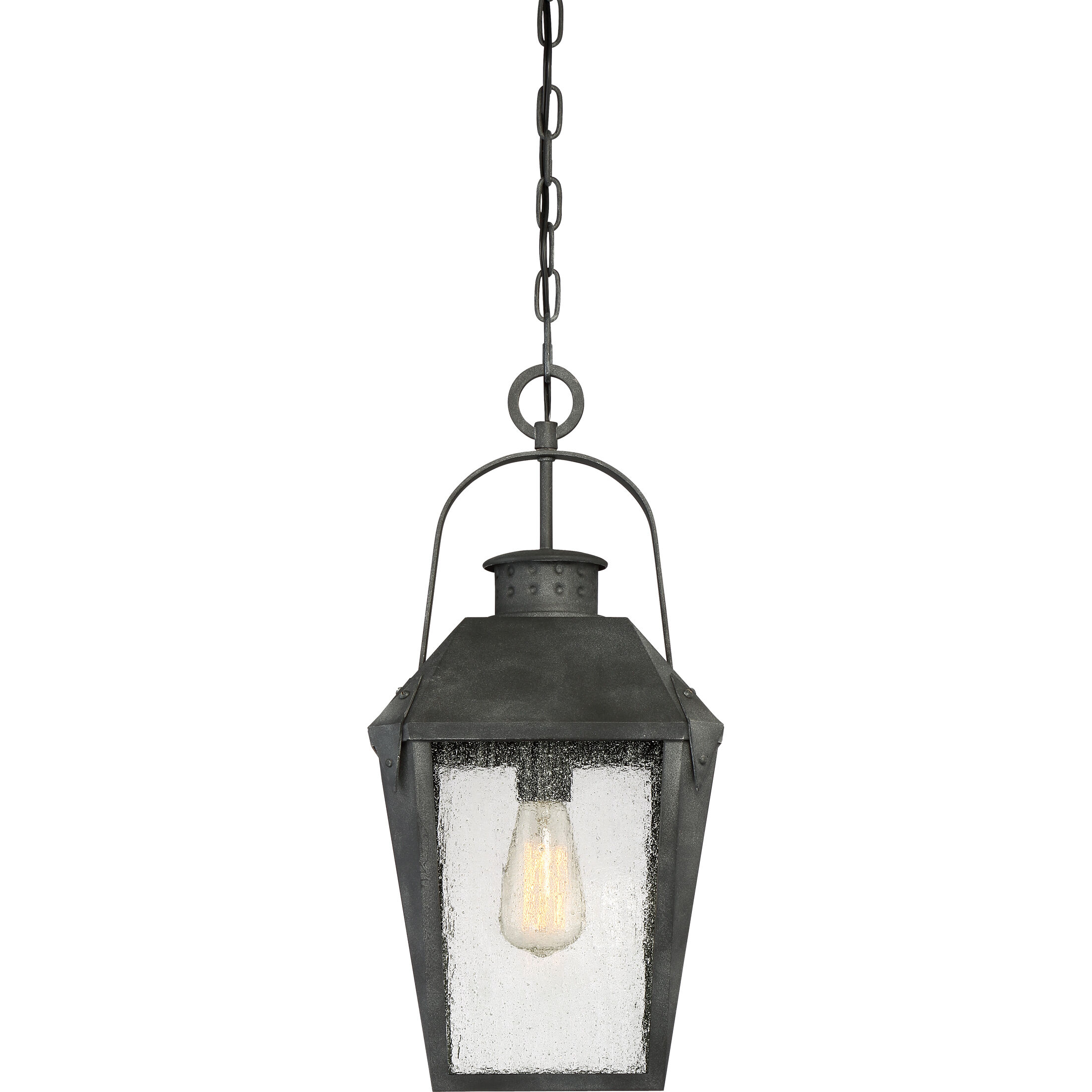 Carriage 1 Light 10 inch Mottled Black Outdoor Hanging Lantern