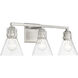 Chatham Square 3 Light 24 inch Brushed Nickel Bath Light Wall Light