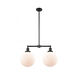 Franklin Restoration X-Large Beacon LED 25 inch Matte Black Chandelier Ceiling Light in Matte White Glass, Franklin Restoration