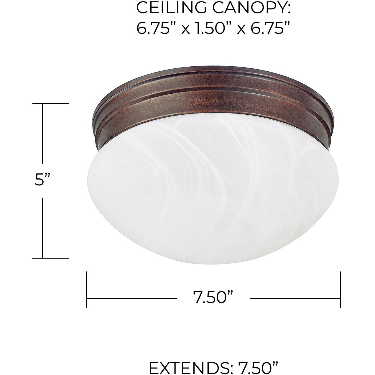 Scott 1 Light 7.5 inch Burnished Bronze Flush Mount Ceiling Light