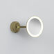 Mascali LED 11.26 inch Matte Brushed Brass Bathroom Magnifying Mirror Wall Light