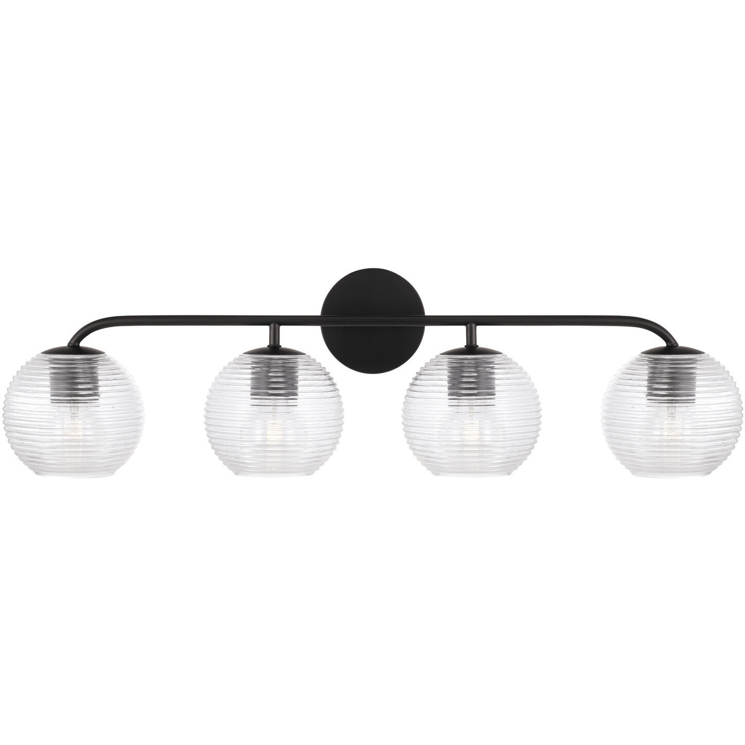 Dolan 4 Light 33.5 inch Matte Black Vanity Light Wall Light