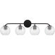 Dolan 4 Light 33.5 inch Matte Black Vanity Light Wall Light