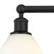 Edison Bristol Glass 3 Light 26 inch Matte Black Bath Vanity Light Wall Light in Matte White Glass