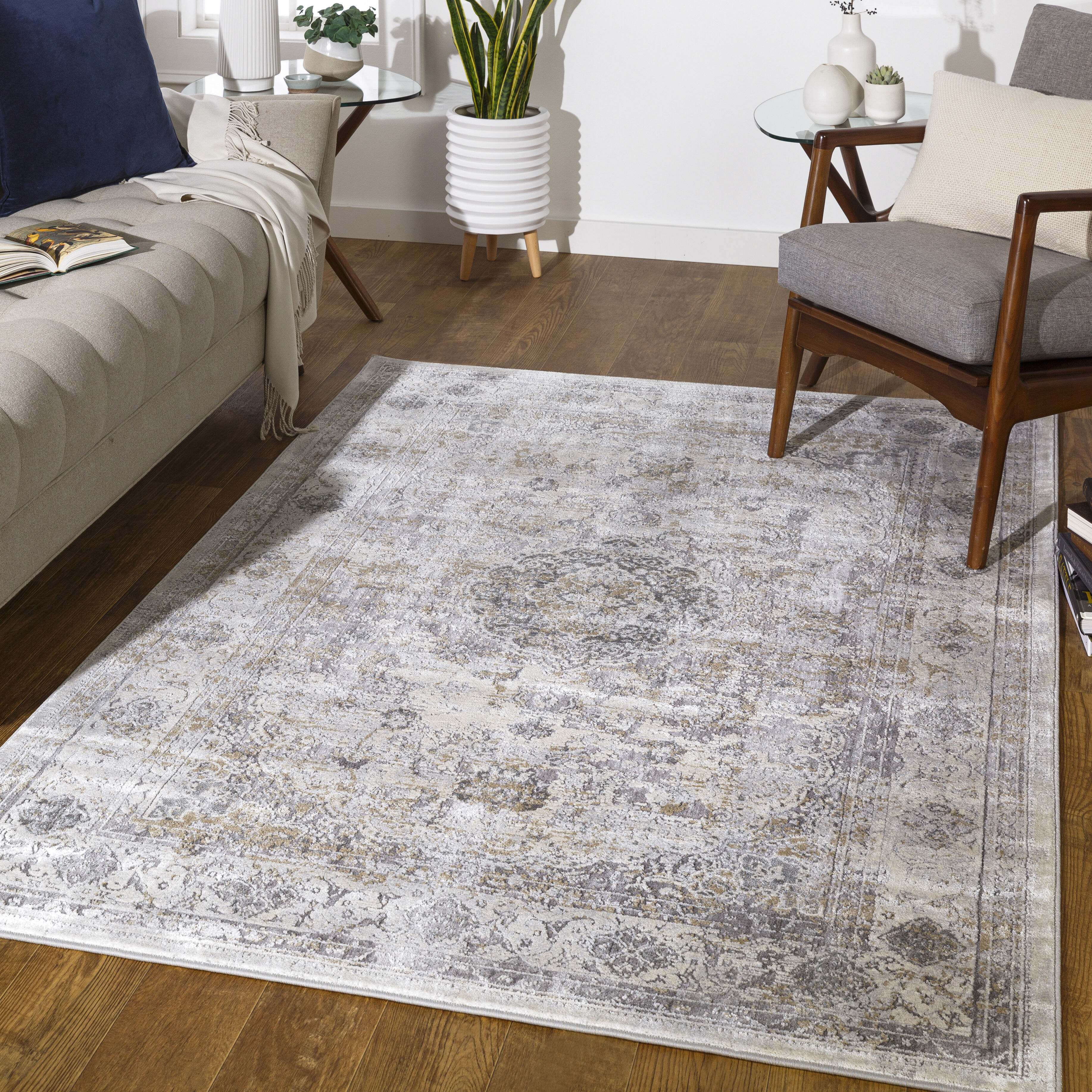 Norland 114 X 79 inch Medium Gray Rug in 7 x 9, Rectangle