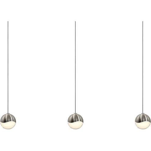 Grapes LED 37 inch Satin Nickel Cluster Pendant Ceiling Light in White Glass