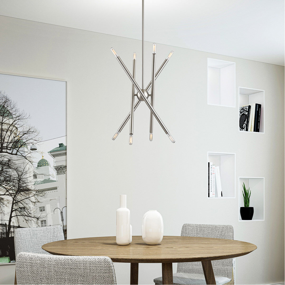 Soho 8 Light 20 inch Brushed Nickel Chandelier Ceiling Light