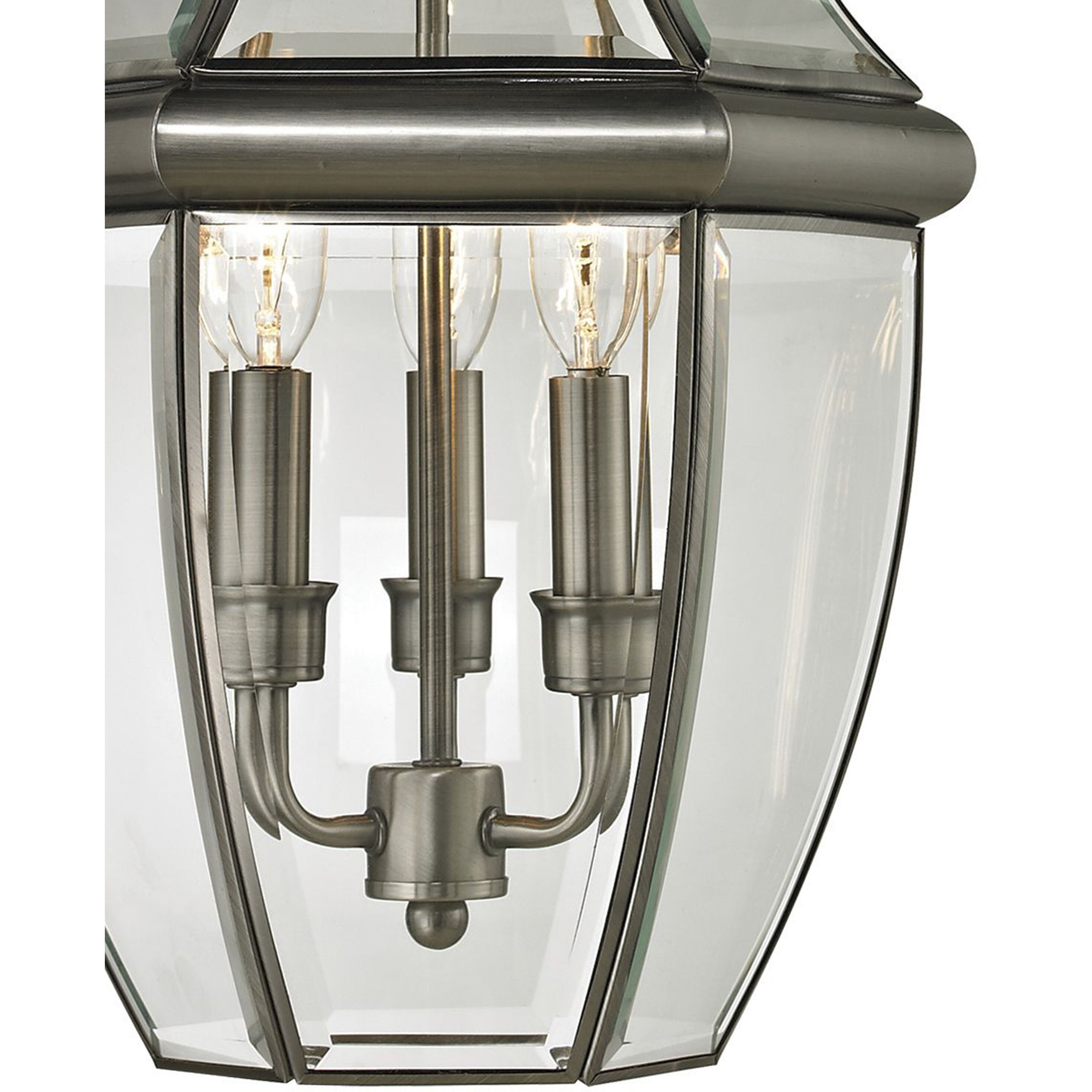 Ashford 3 Light 12 inch Antique Nickel Outdoor Pendant