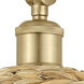 Woven Rattan Sconce Wall Light in Satin Gold