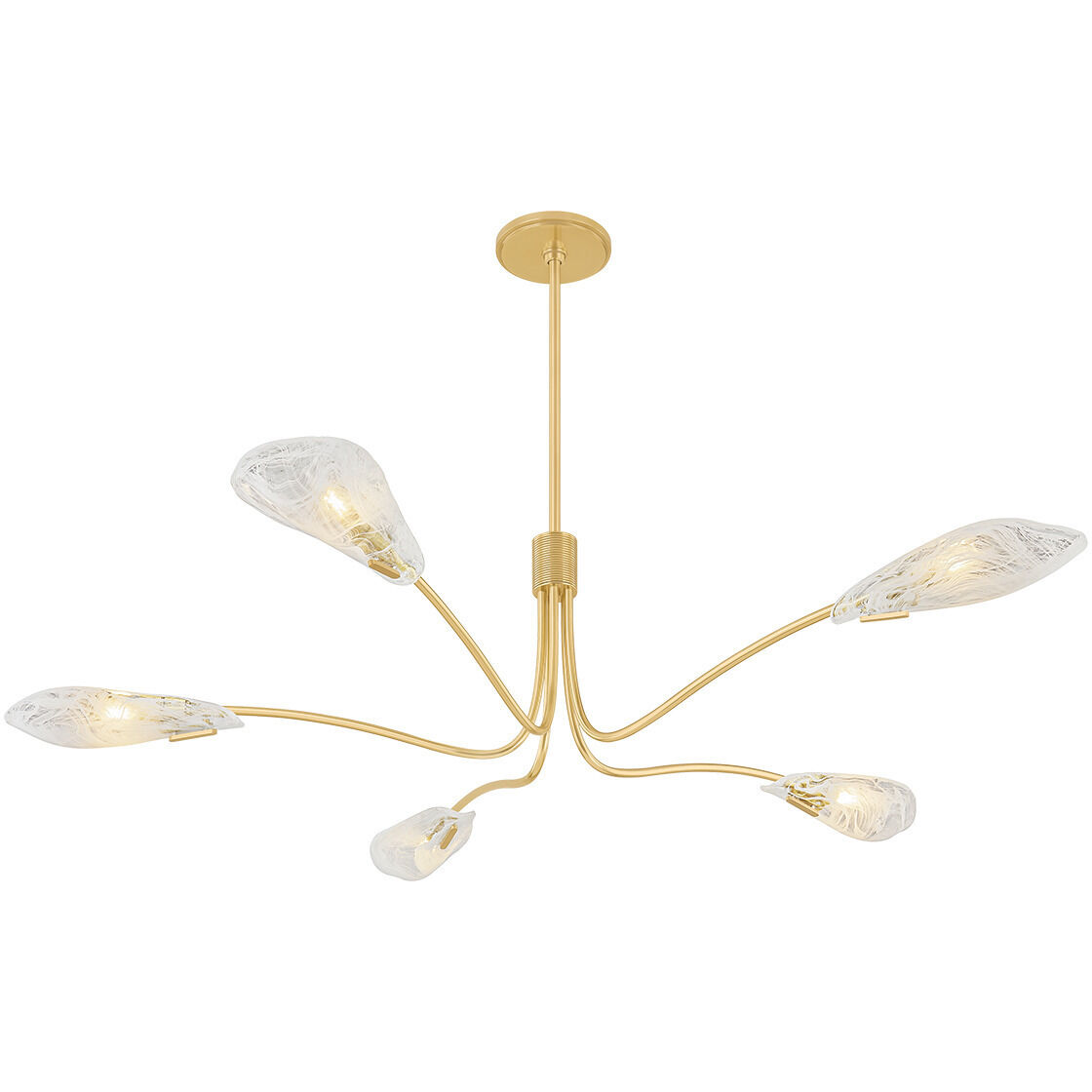 Tenafly 5 Light 56 inch Aged Brass Chandelier Ceiling Light