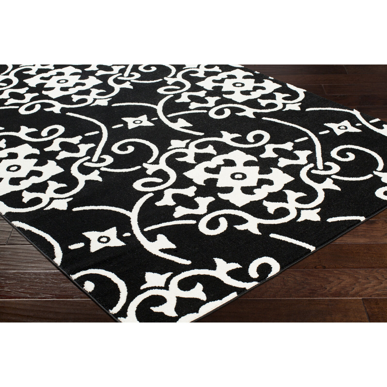 Horizon 94.49 X 94.49 inch Black/Cream Machine Woven Rug, Round