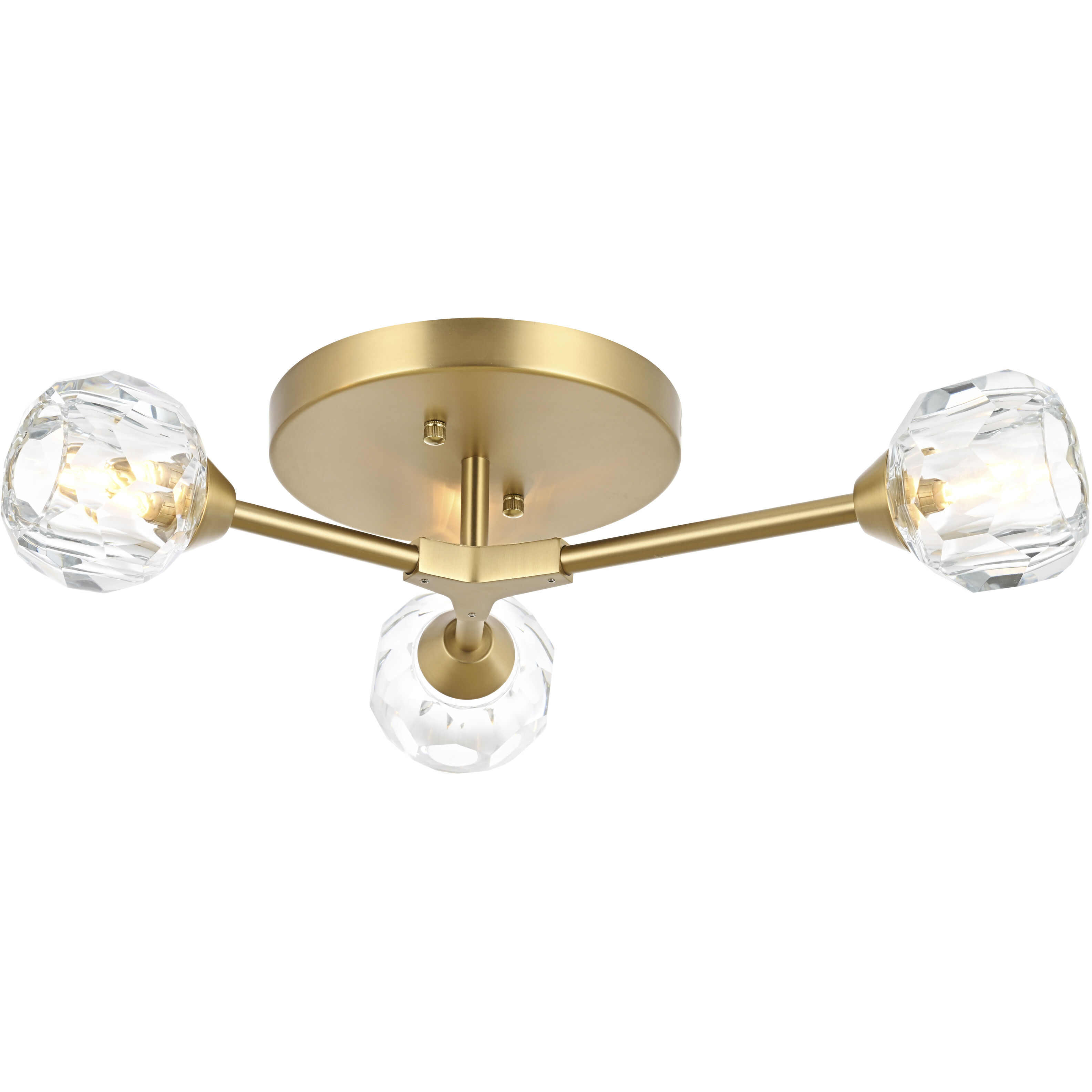 Zayne 3 Light 15 inch Gold Flush Mount Ceiling Light