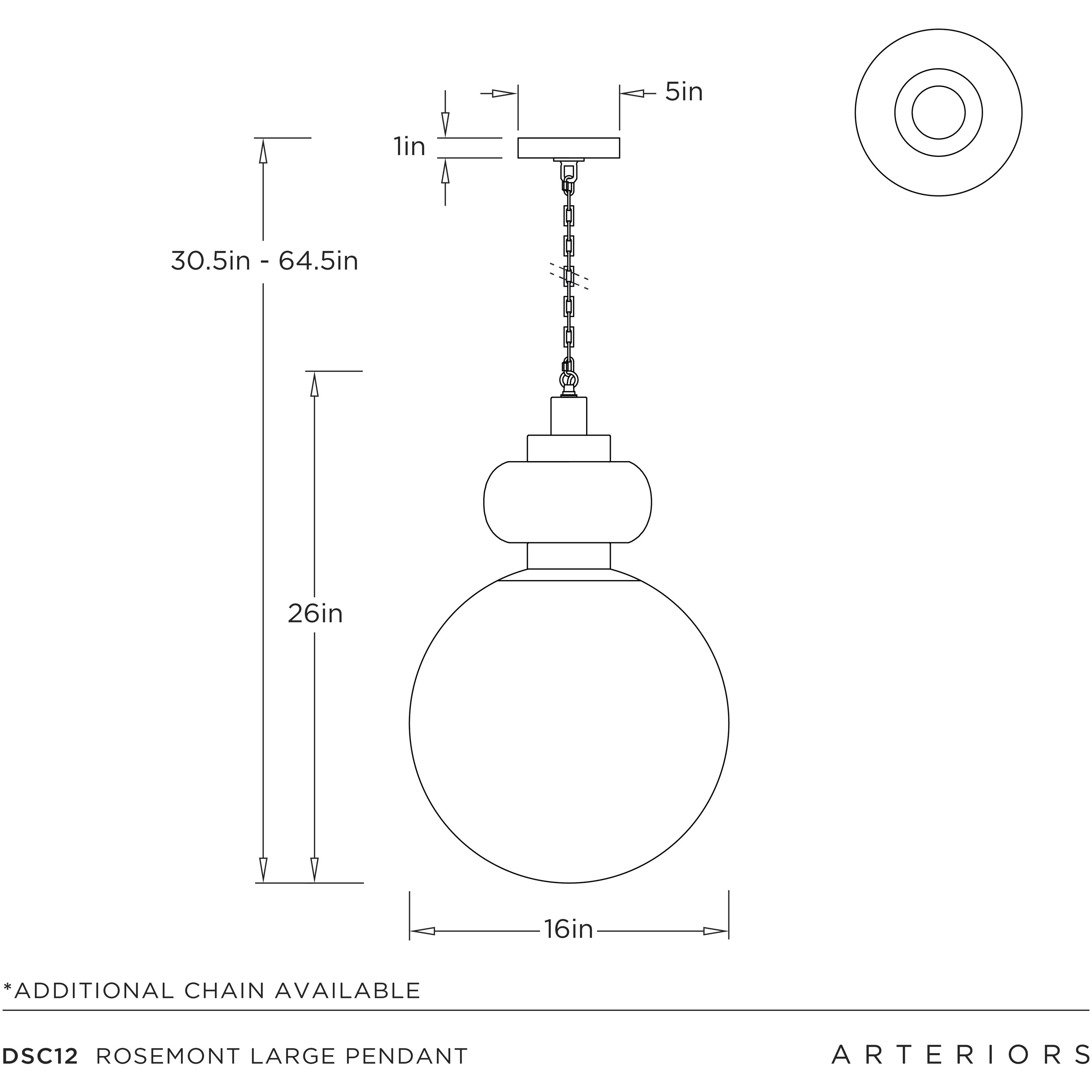 Rosemont 1 Light 16 inch White with English Bronze Pendant Ceiling Light, Large
