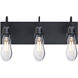 Wish 3 Light 20 inch Black Vanity Light Wall Light