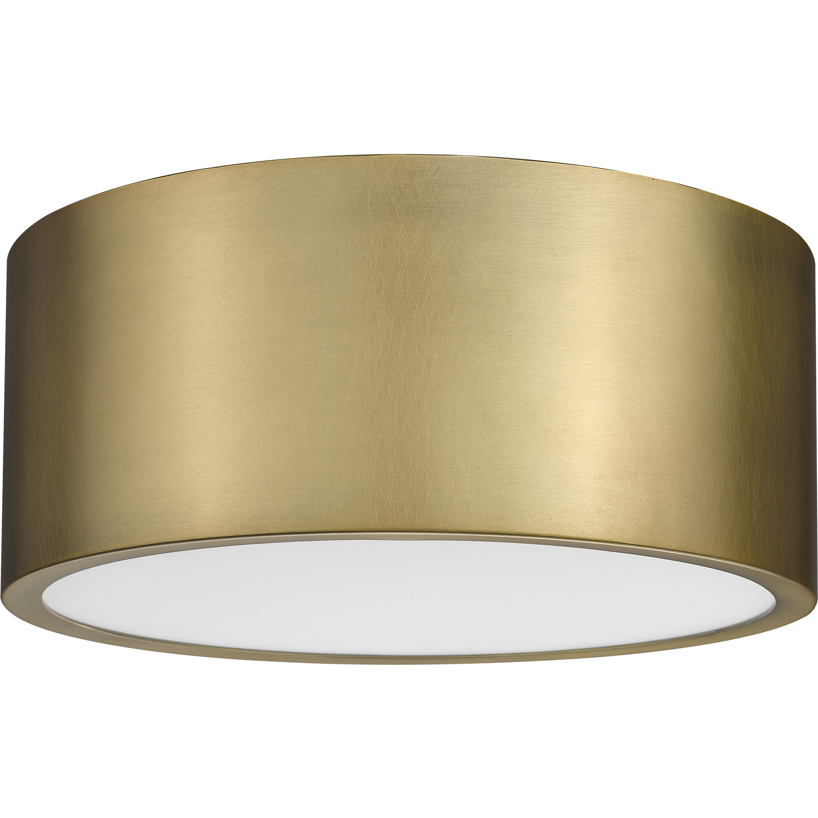 Harley 2 Light 12 inch Rubbed Brass Flush Mount Ceiling Light