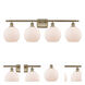 Ballston Athens 4 Light 36 inch Antique Brass Bath Vanity Light Wall Light in Incandescent, Matte White Glass, Ballston