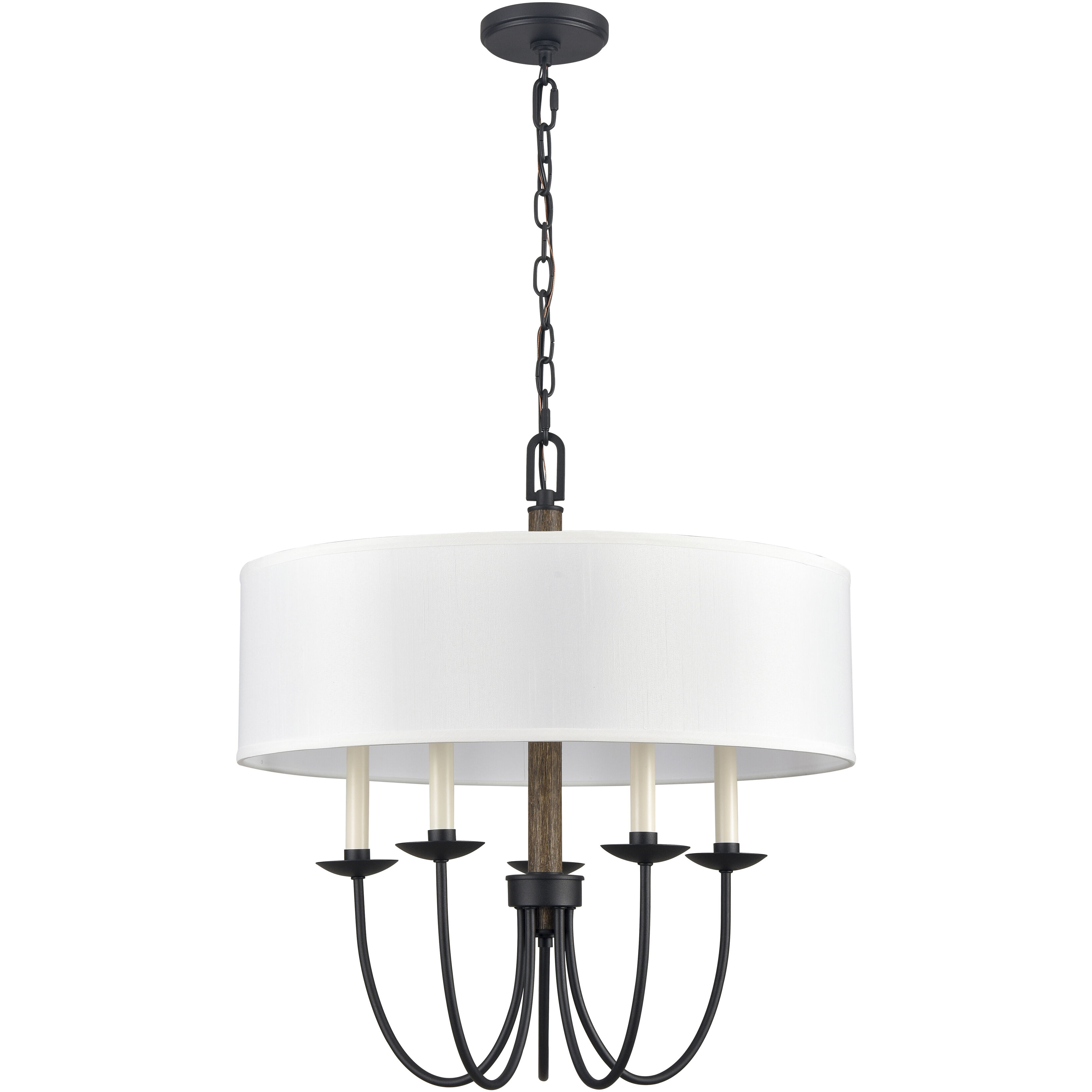 Neville 5 Light 23 inch Charcoal Black Chandelier Ceiling Light