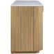 Arik Alder Wood and White Marble and Antique Brass 4 Door Cabinet