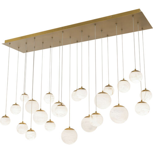 Pisces Linear Pendant Ceiling Light in Aged Brass