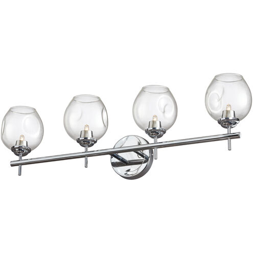 Abii 4 Light 29.25 inch Polished Chrome Vanity Light Wall Light in Clear