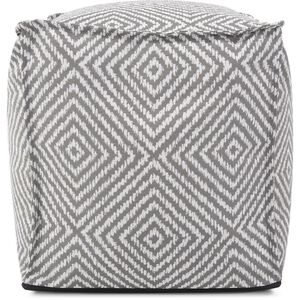 Helm 18 inch Pewter Outdoor Poof, Square