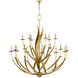 Menefee 18 Light 49.25 inch Antique Gold Leaf Chandelier Ceiling Light, Large