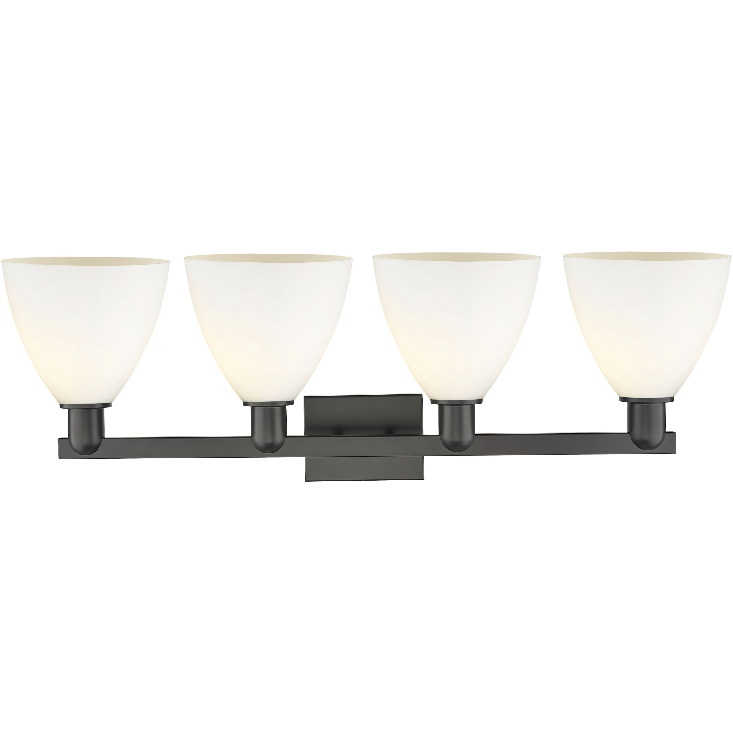 Arcadia Bristol 4 Light 35 inch Matte Black Bath Vanity Light Wall Light