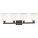 Arcadia Bristol 4 Light 35 inch Matte Black Bath Vanity Light Wall Light