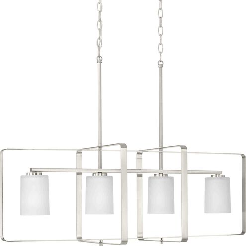 League 4 Light 40 inch Brushed Nickel Island Chandelier Ceiling Light