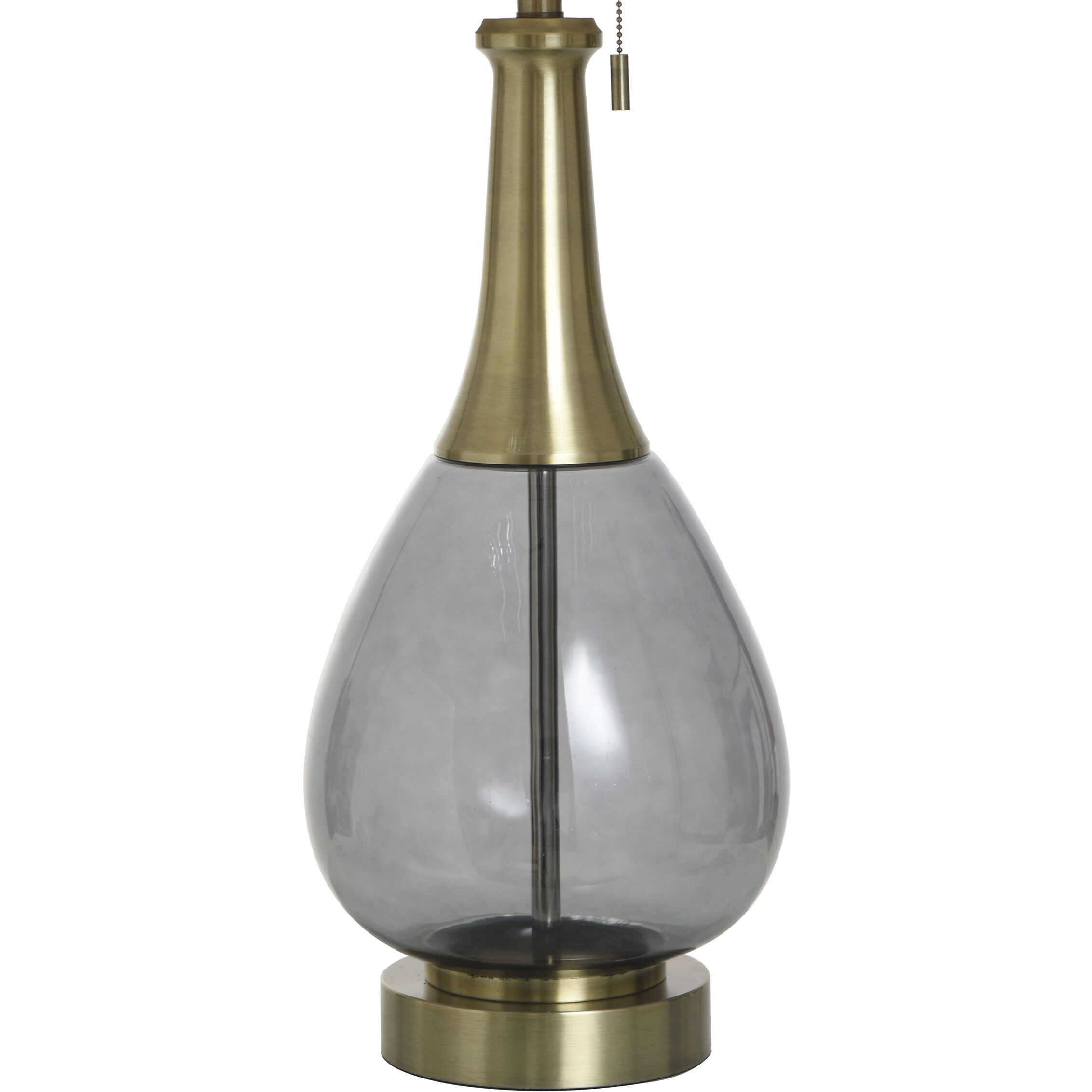 Isaiah 37 inch 100.00 watt Smoke and Brass Table Lamp Portable Light